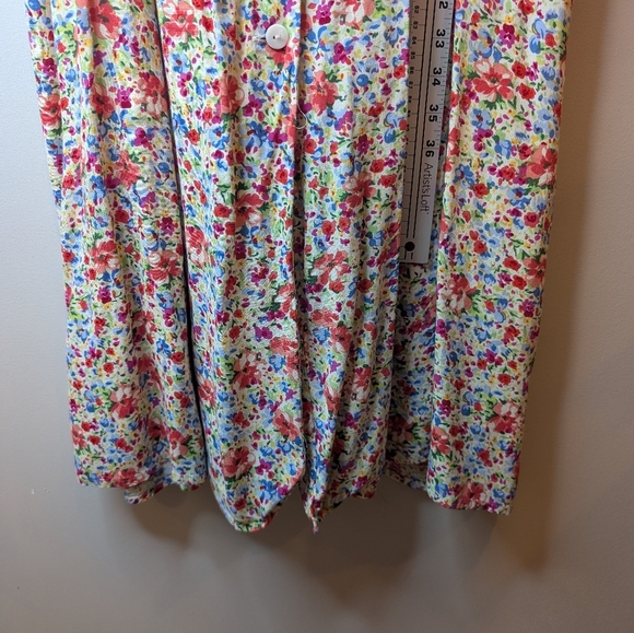 Vintage Coldwater Creek Button Up Floral Maxi Dress Shoulder Pads 16P 90s - Picture 10 of 11